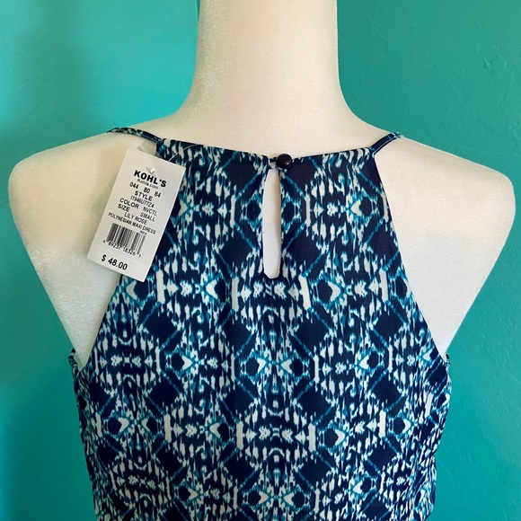 Lily Rose Blue and White Polynesian Maxi Dress - Picture 7 of 8